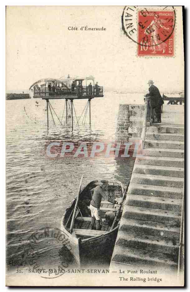 CPA Saint Servan Le Pont Roulant Peche Bateau Barque