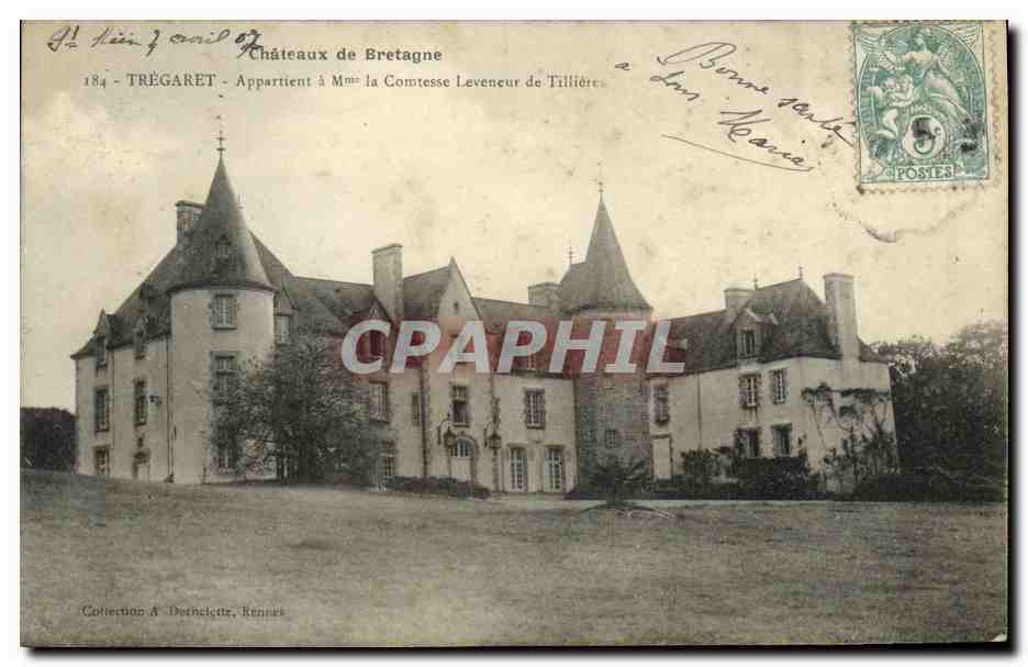 Châteaux de Bretagne — Trégaret — Appartient à Mme la Comtesse Leveneur de Tillière — Collection Detholet, Rennes