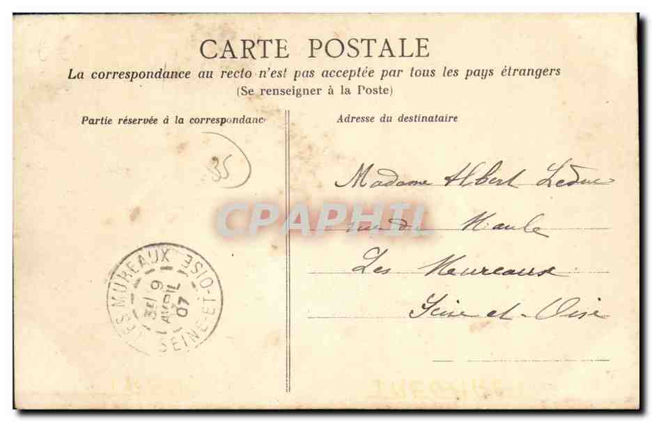Châteaux de Bretagne — Trégaret — Appartient à Mme la Comtesse Leveneur de Tillière — Collection Detholet, Rennes — Verso