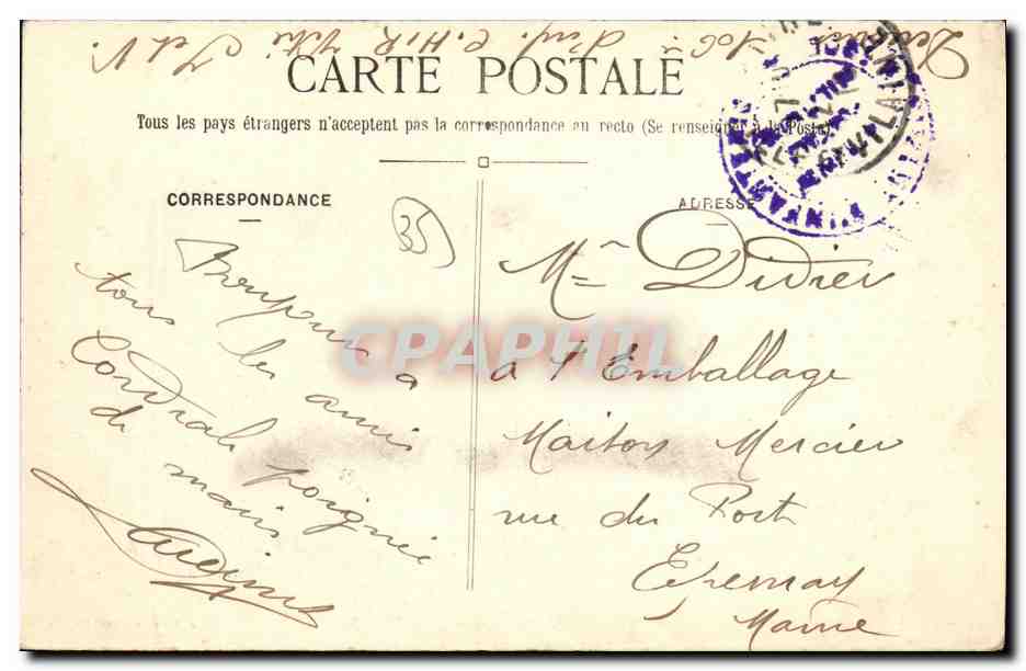 Vitré (Il-et-V.) — La Cour de la Gare et la Gare — J. Sorel, éditeur, Rennes — Rückseite