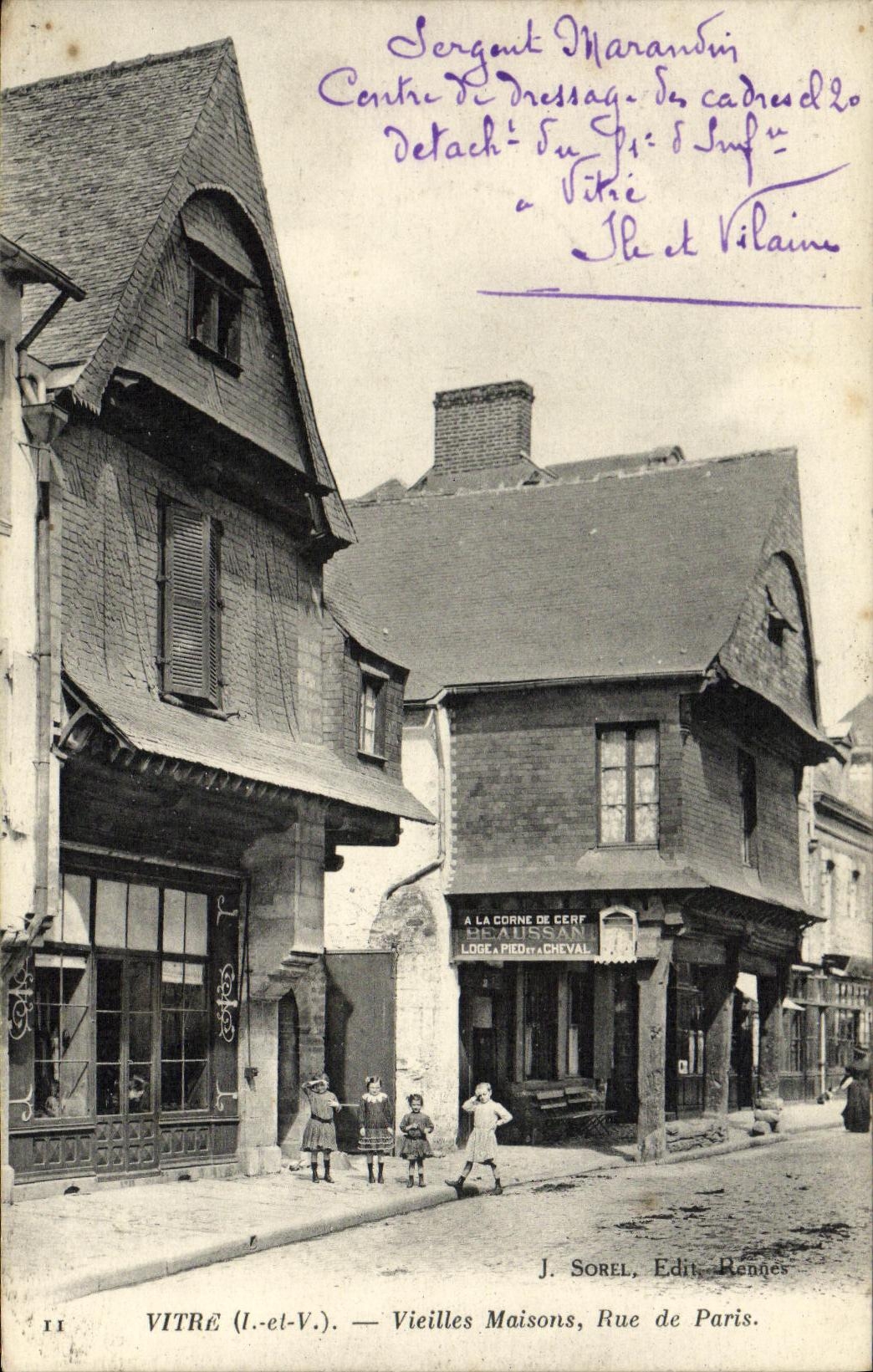 Vitré (Il.-et-V.). — Old Houses, Rue de Paris — J. Sorel, Publisher, Rennes