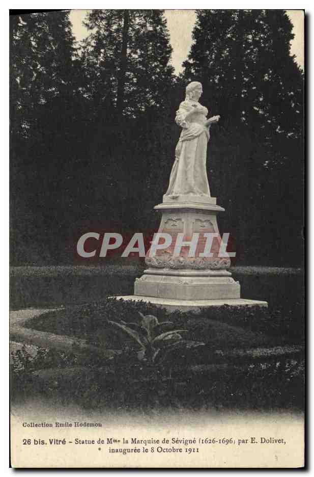 Statue of Madame la Marquise de Sévigné (1626-1696) — inaugurated on 8 October 1911 — by E. Dolivet — Collection Emile Hodémon