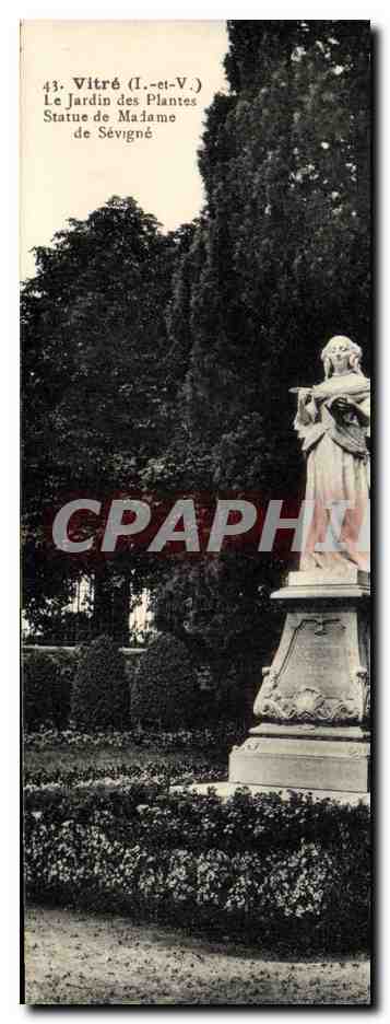 Vitré (Il-et-V.) — Le Jardin des Plantes, Statue de Madame Sévigné — J. Morvan, n°43