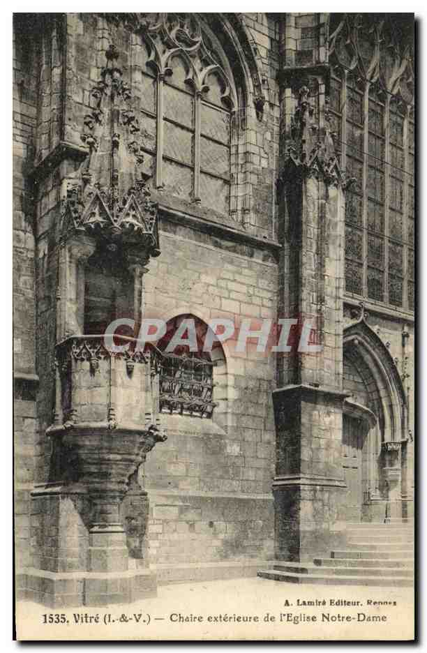 Vitré (Il.&-V.) — Chaire extérieure de l'Église Notre-Dame — A. Lamiré Éditeur, Rennes