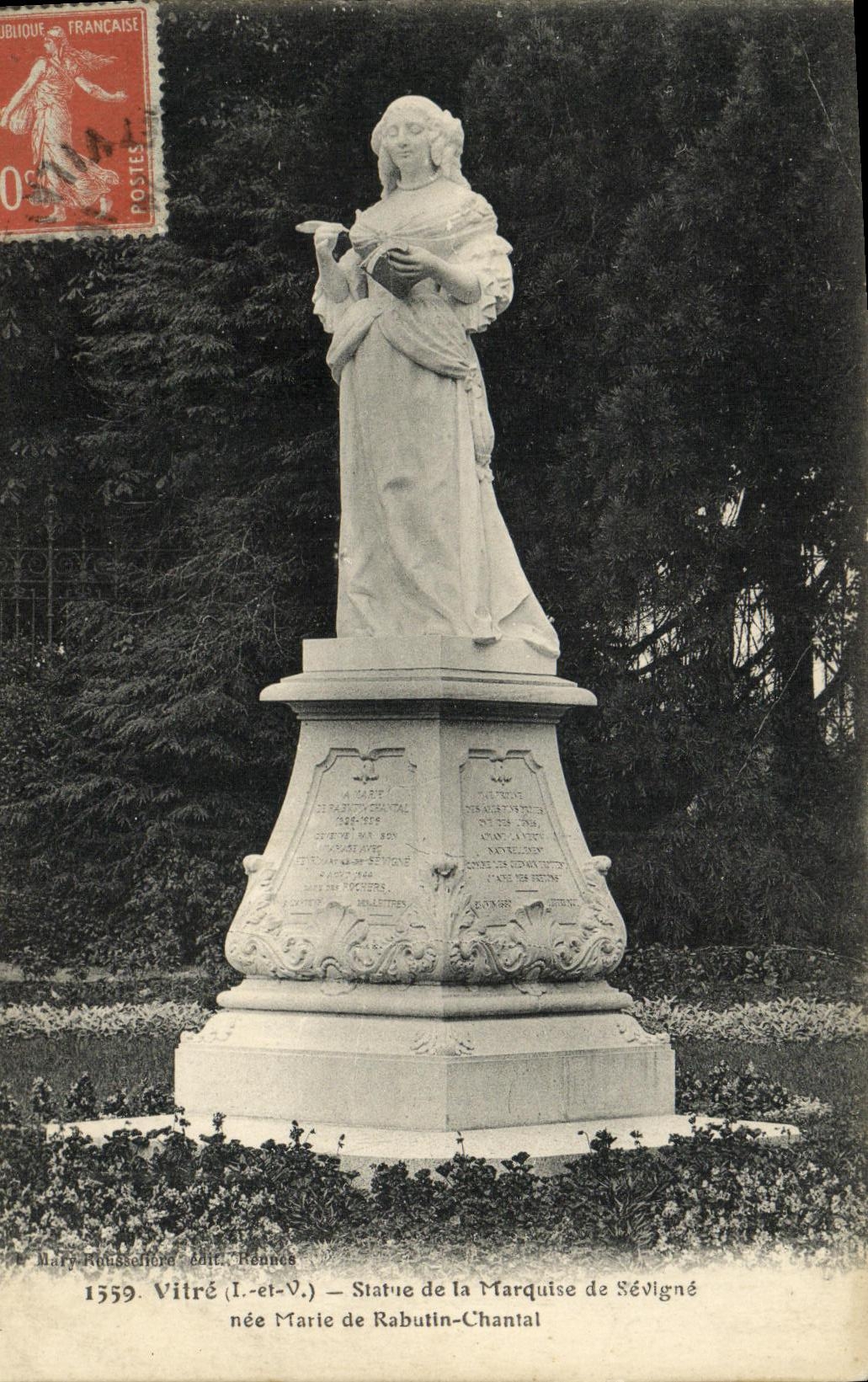 Statue der Marquise de Sévigné — Vitré (Ille-et-Vilaine) — Verlag Mary Russelford, Rennes, Nr. 1559