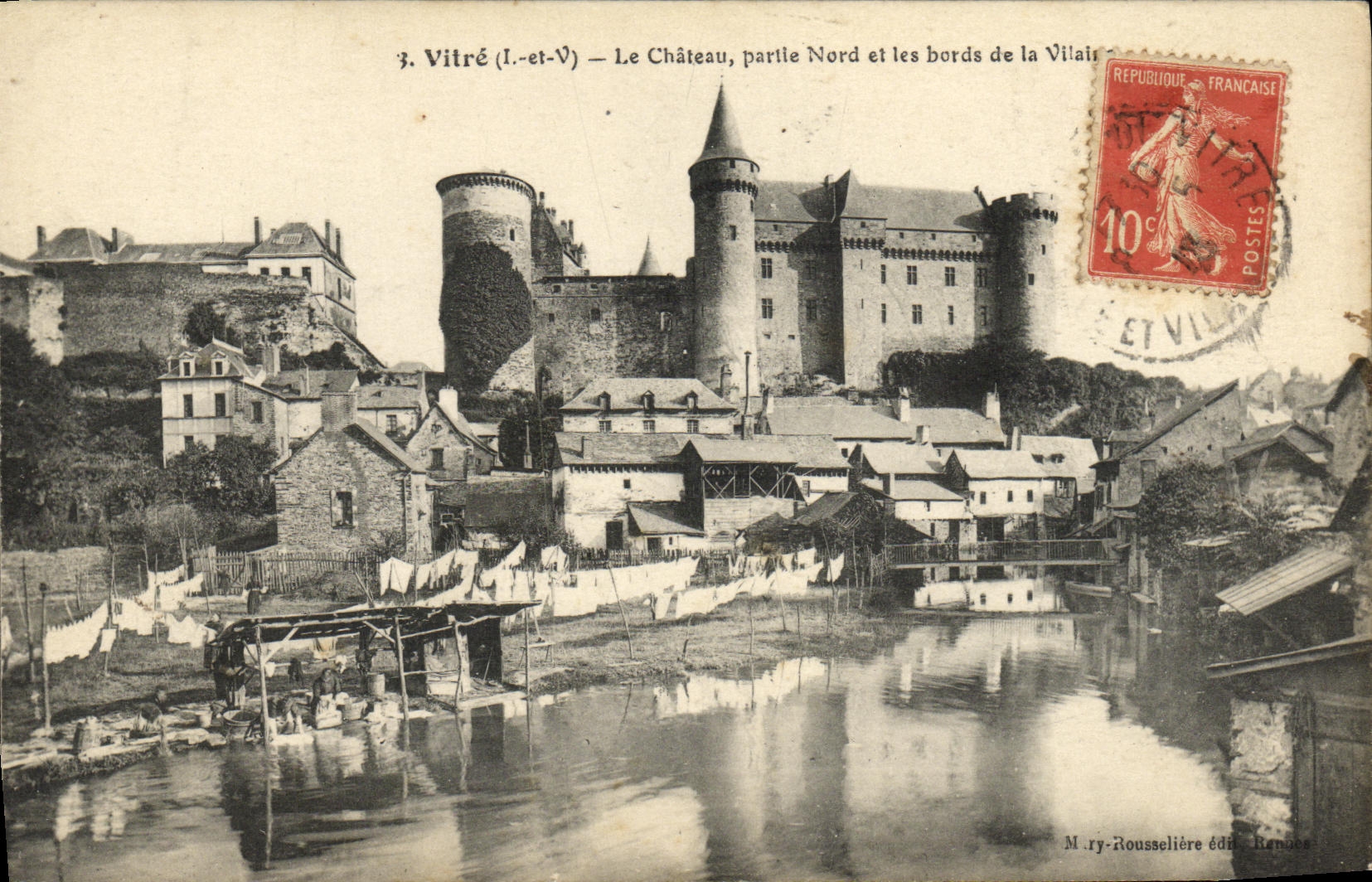 Vitré (Il-et-V) — Le Château, partie Nord et les bords de la Vilai — M. Ry-Rousselière éditeur, Renne