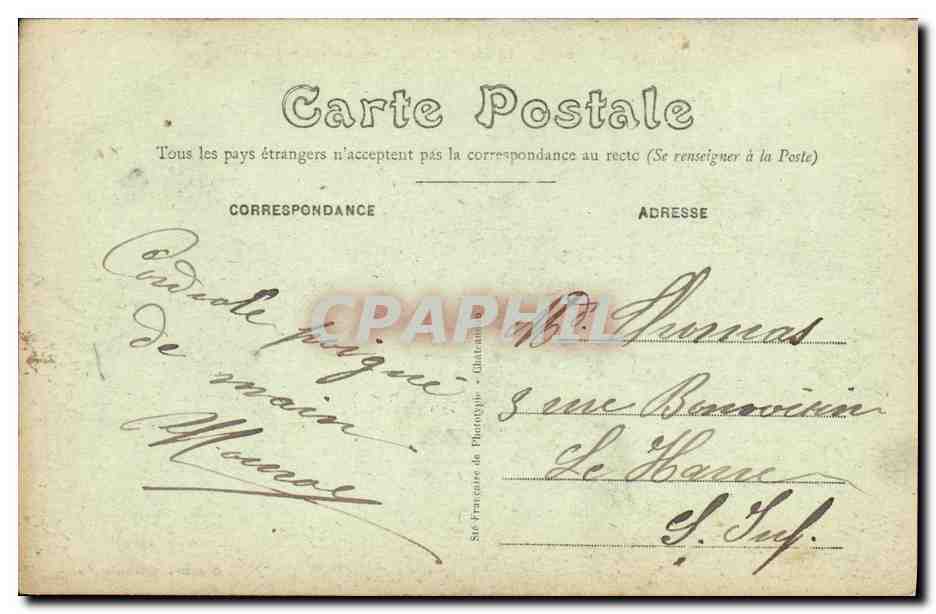 Vitré (Il-et-V) — Le Château, partie Nord et les bords de la Vilai — M. Ry-Rousselière éditeur, Renne — Verso