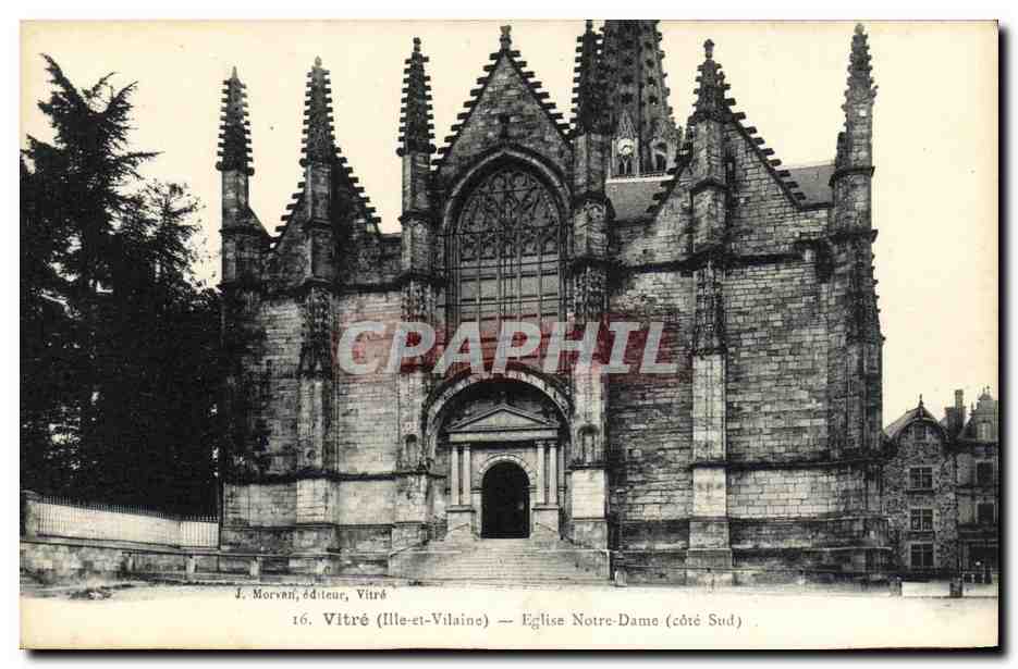 Vitré (Ille-et-Vilaine) — Église Notre-Dame (côté Sud) — J. Morvan, éditeur, Vitré