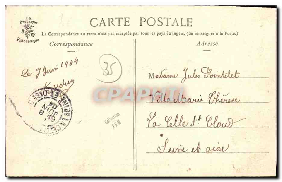Vitré - La Caserne du 70e, vue du Jardin Public — Collection A. Waron, St-Brieuc — Reverso