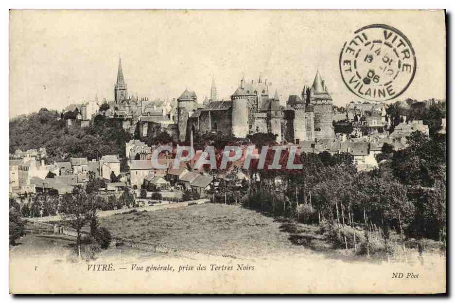 CPA Vitre Vue Generale Prise des Tertres Noirs
