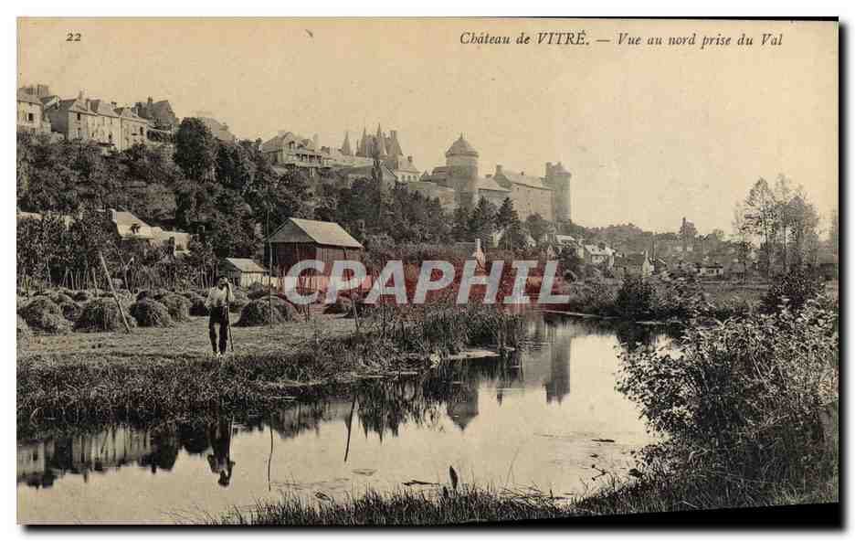 Château de VITTRÉ — Vue au nord prise du Val — Éditeur : CPAPHIL, n° 22