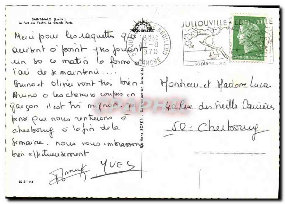 Saint-Malo (Ille-et-Vilaine) — Le Port des Yachts, La Grande Porte — Éditions Naturelles — Reverso