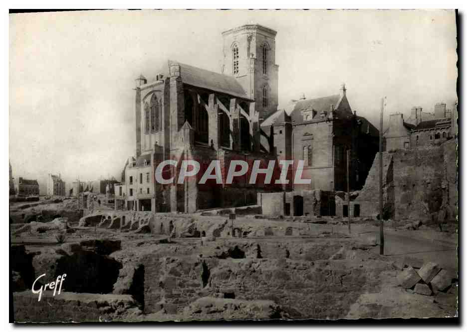 Saint-Malo en ruines — La Cathédrale et la rue Porlon — Édition GREFF, Paris
