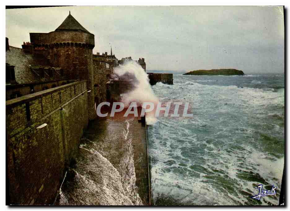 Moderne Ansichtskarte Saint Malo Cite Corsaire Sturm auf den Mauern