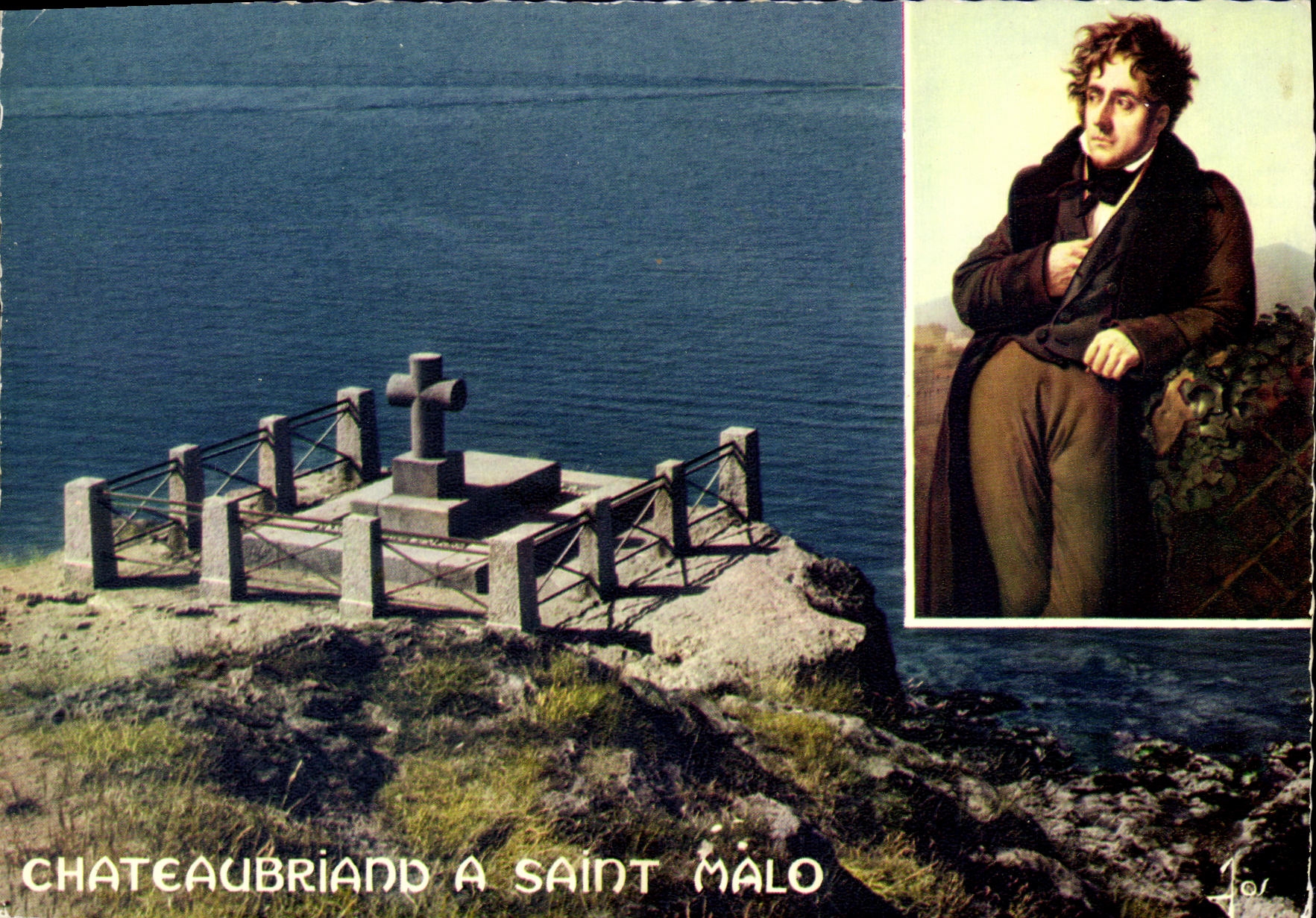 Chateaubriand à Saint-Malo — tombeau sur le Grand Bé — éditeur JOS n° MX 7796