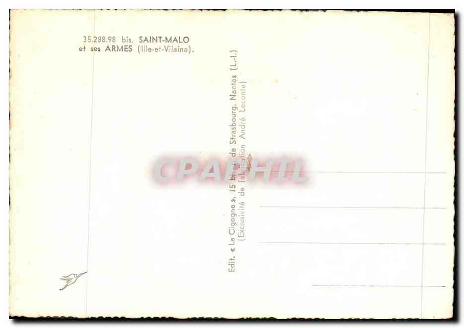 Saint-Malo & ses armes — éditeur La Cigogne, Nantes — Reverso