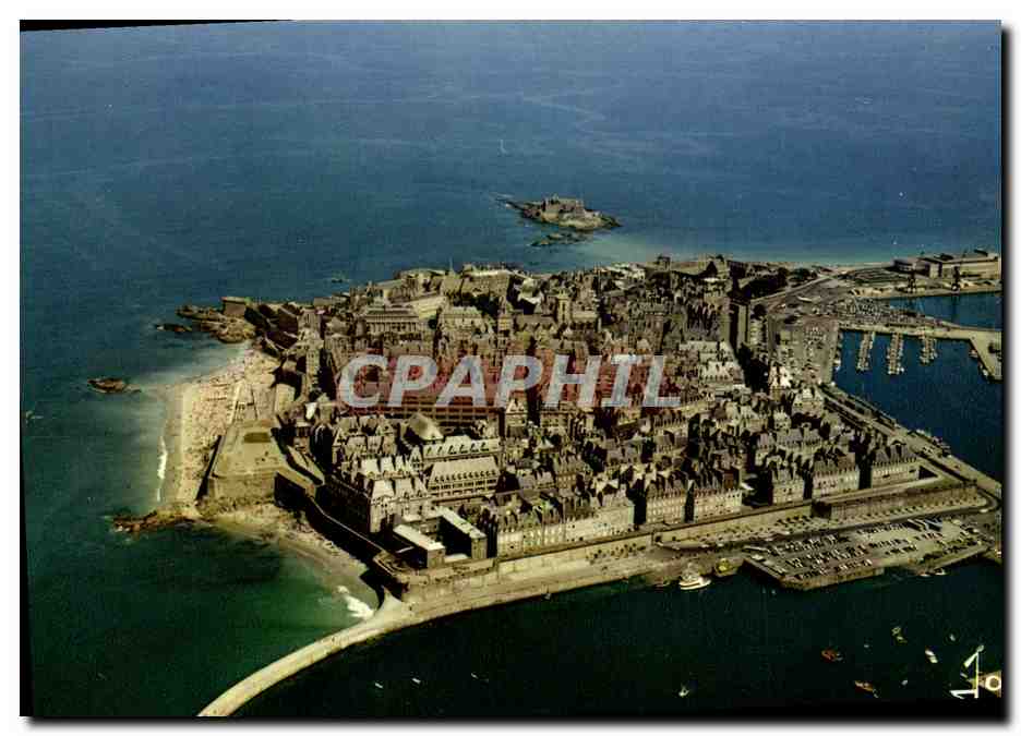 Saint-Malo (Ille-et-Vilaine) — Vista generale della Città Chiusa tra i Muri — Edizioni d'Arte JOS