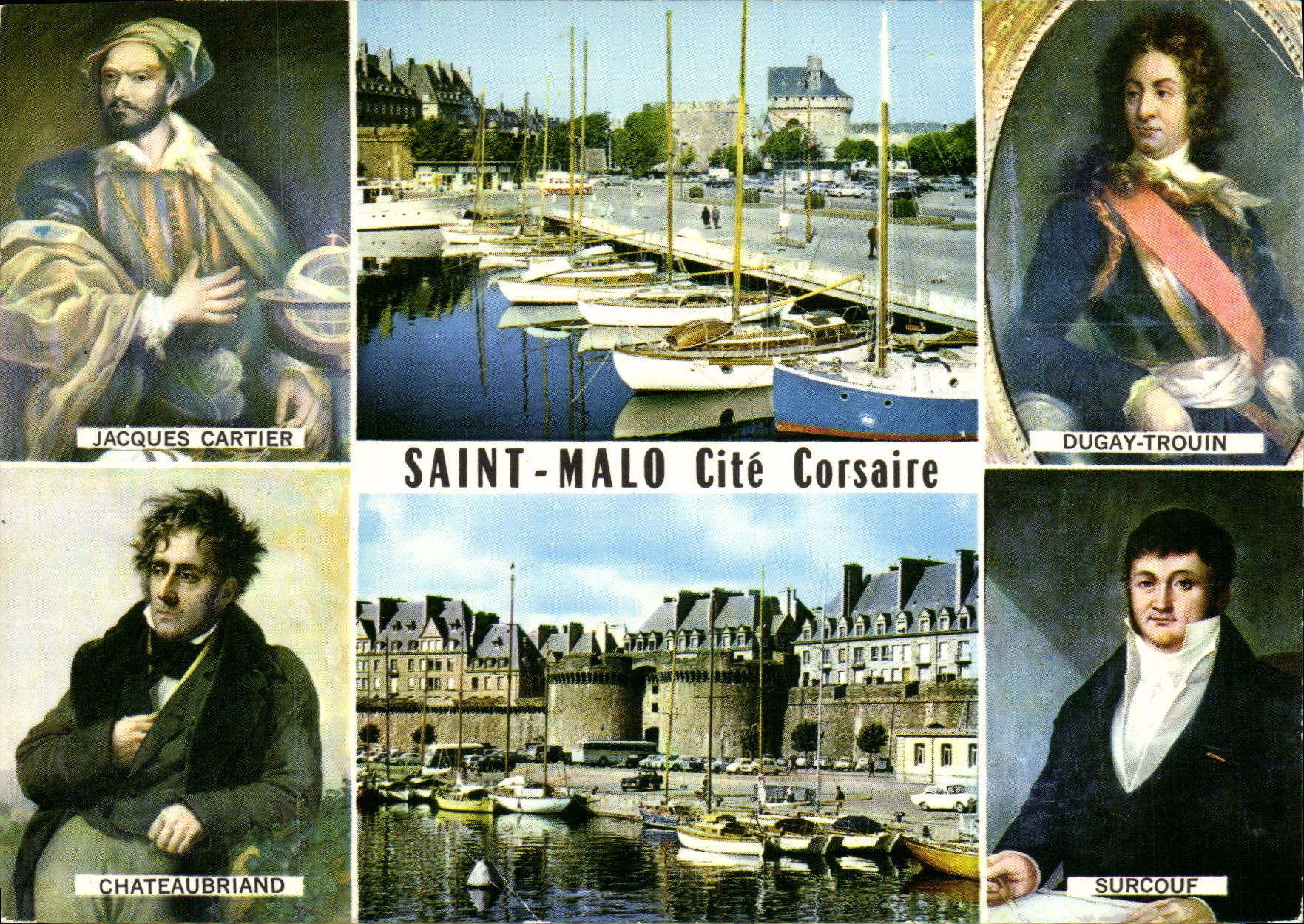 Saint-Malo Cité Corsaire — quatre portraits d'hommes célèbres de la ville — éditeur Elnacap