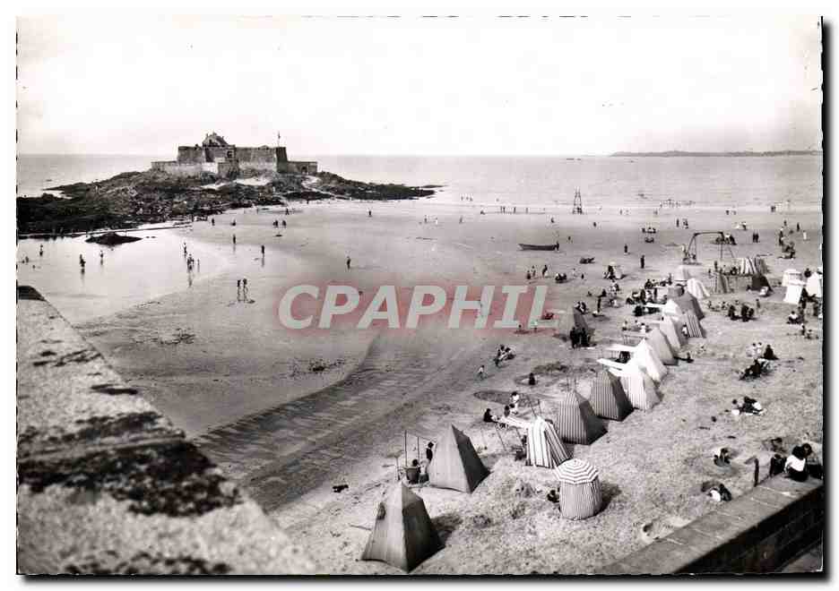 Saint-Malo — La Plage et le Fort National — Éditions du Globe, Paris
