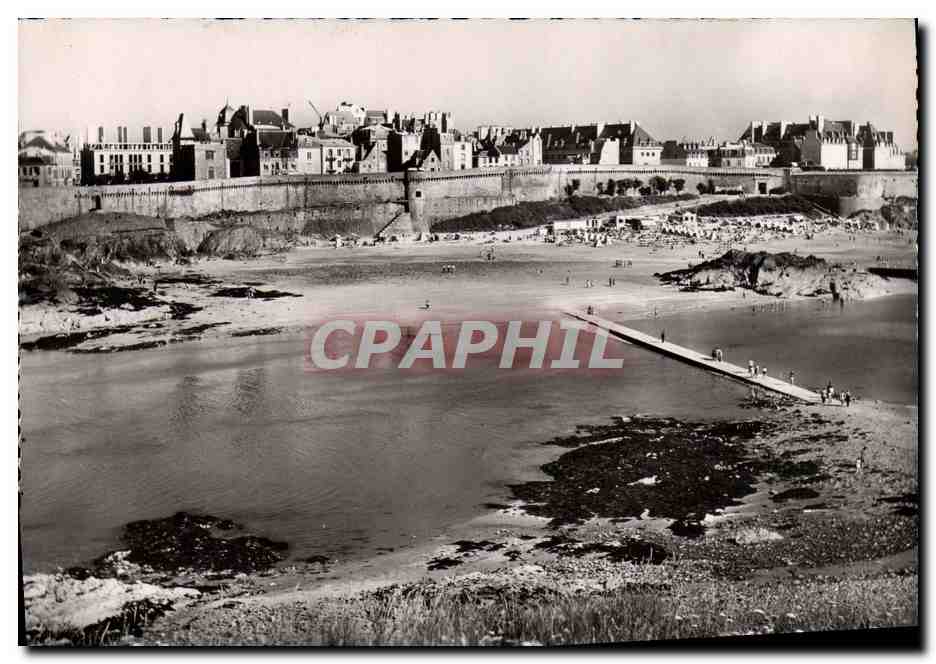 Saint-Malo (Il-et-Y) — La Plage Bon Secours, vue du Grand Bey — Photo JFM, Paris