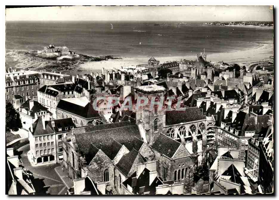 Saint-Malo (Ille-et-Vilaine) — vue générale depuis l'air — édition Lapie - Anverso