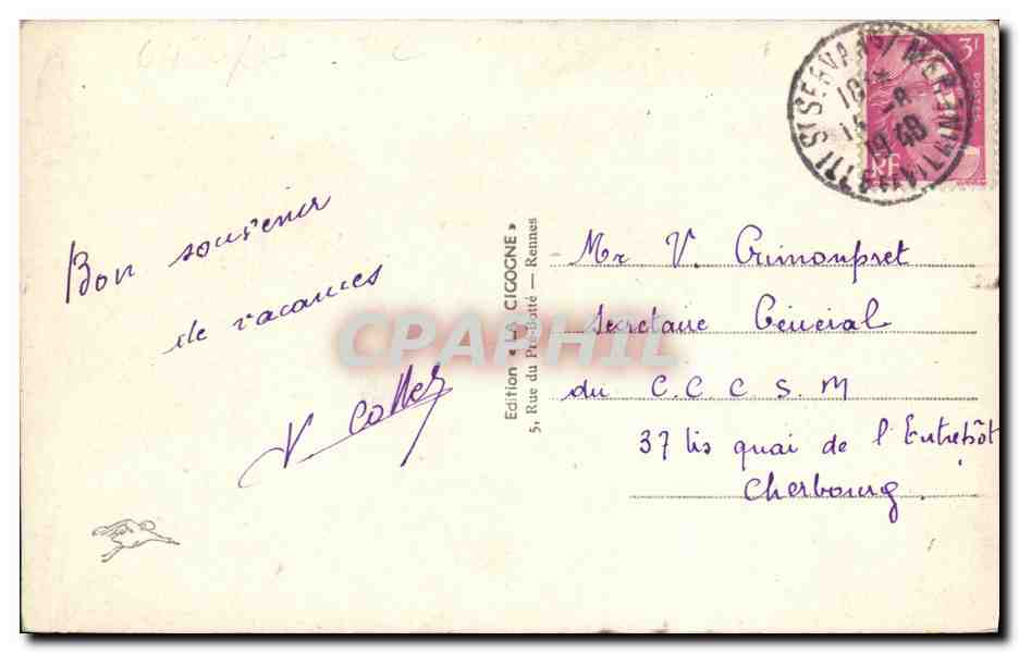 Saint-Malo (L&V) — Los Bassins — Edición L&V, n° 639 — Reverso