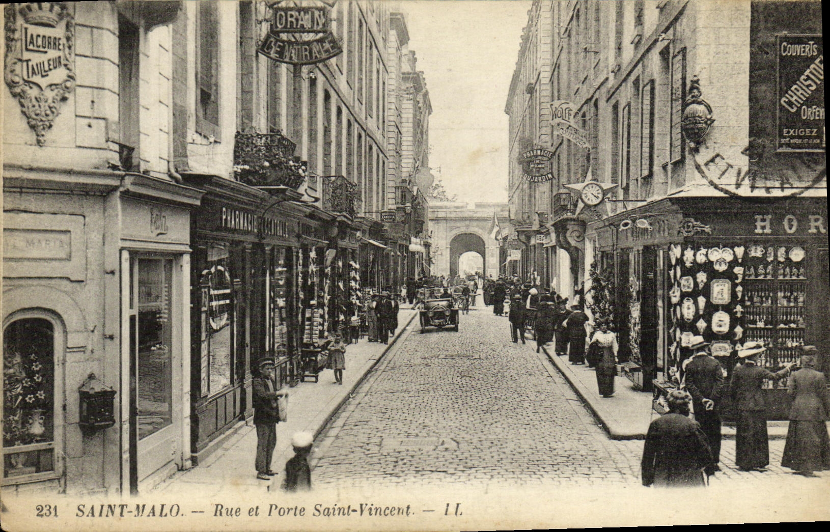 Saint-Malo — Rue y Puerta Saint-Vincent — II. — Editor Lévy Fils et Cie, n°231
