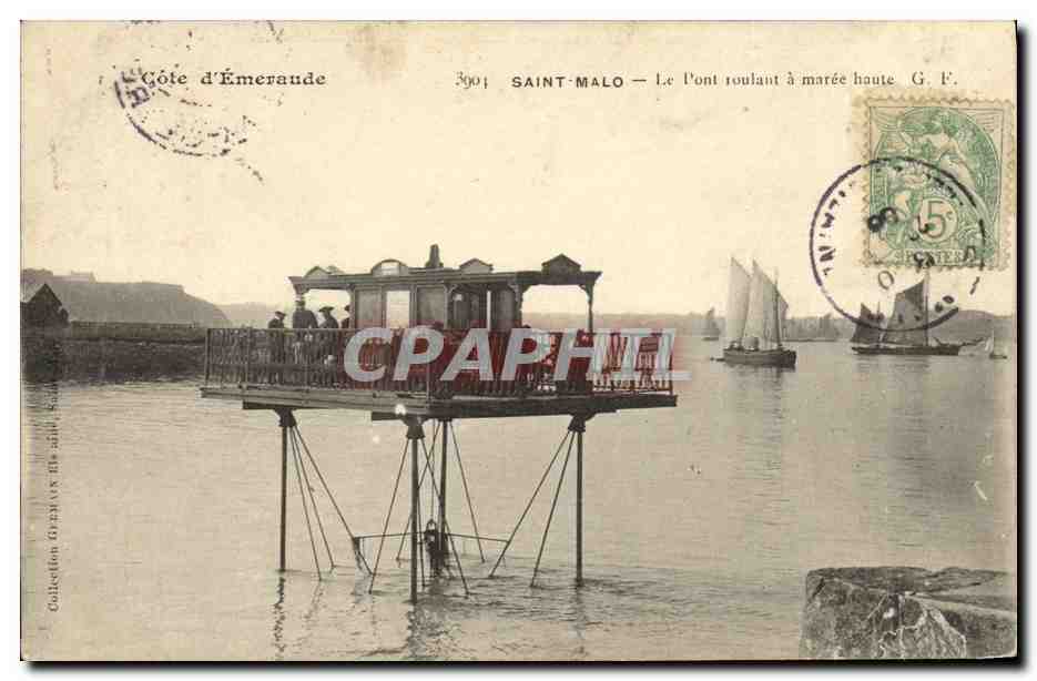 Saint-Malo — El Puente móvil a marea alta — G.F. n°3901