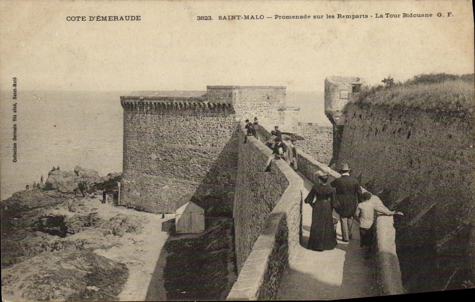 Saint-Malo — Paseo por los Remparts — La Torre Bidouane — G. F. — Colección Germain hijo, Saint-Malo