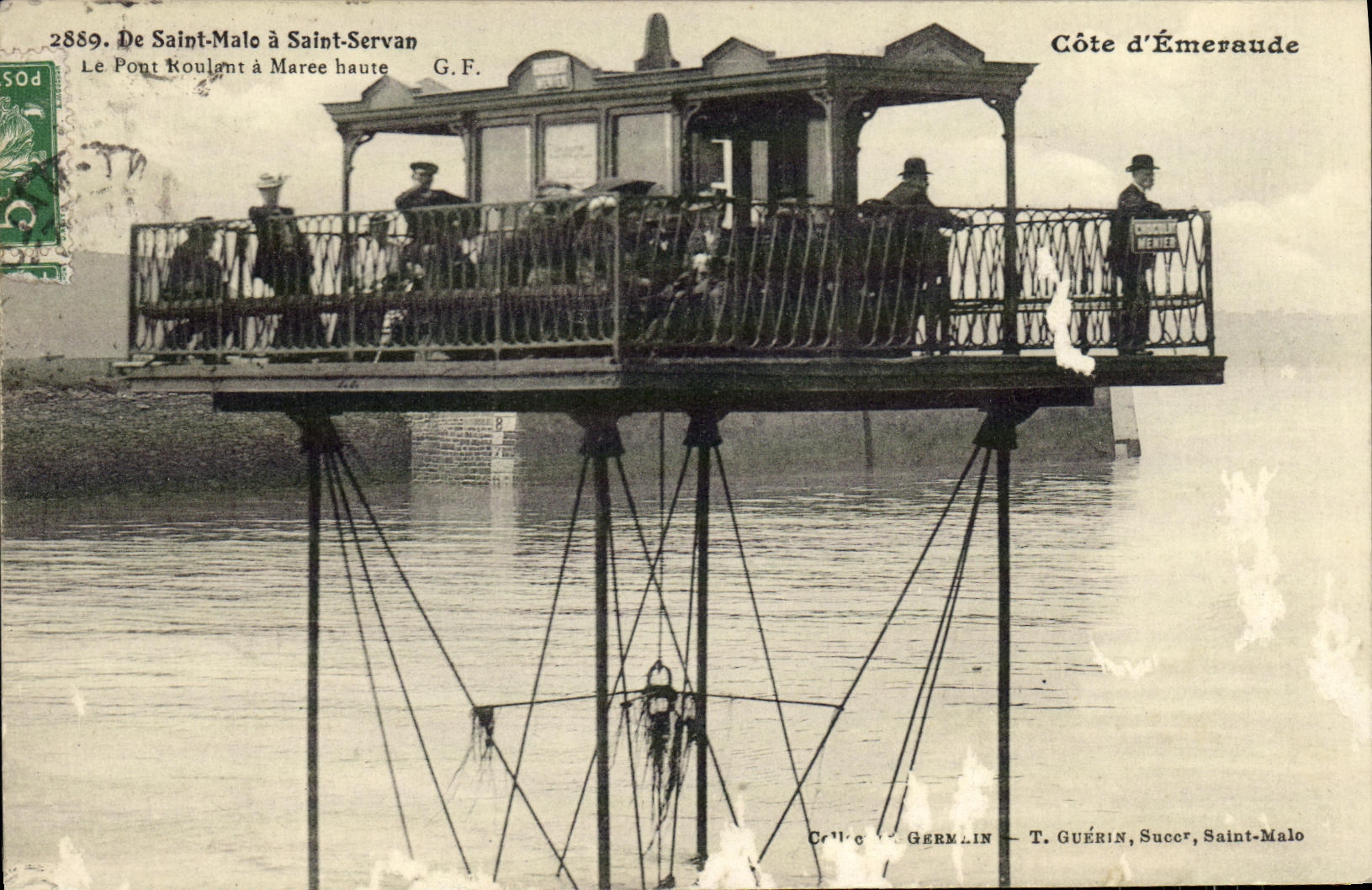 CPA St Malo a saint Servan Le pont roulant a maree haute