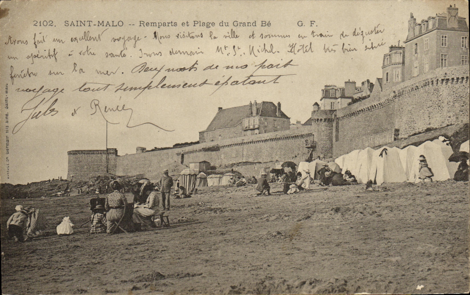 Saint-Malo -- Remparts et Plage du Grand Bé — G.F. — n°2102
