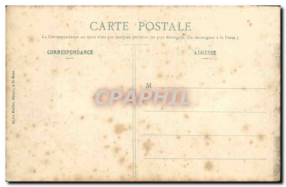 St-Malo - I Muri e i Moli (in lontananza St-Servan) — editore H. Le Maillo, n° 828 — Verso