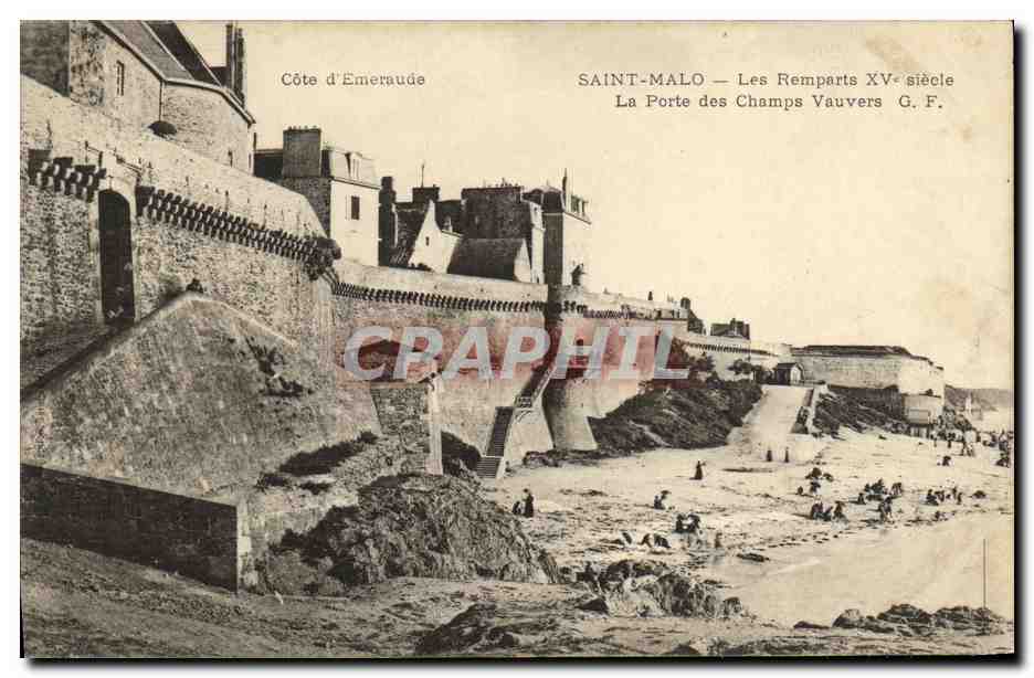 Saint-Malo — Los Muros del siglo XV — La Puerta de los Campos Vauvers — G.F.