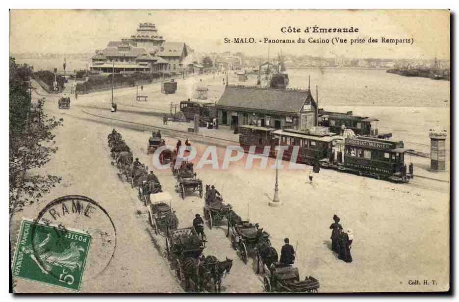 St-Malo - Panorama del Casino (Vista tomada desde los Muros) — Costa de Esmeralda, editor H. T.