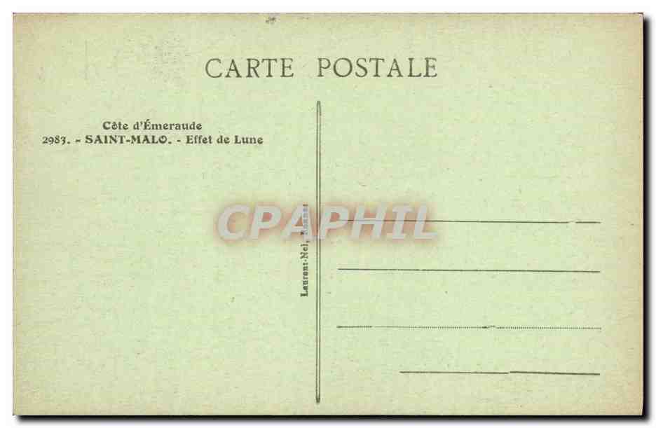CPA St Malo Effet de Lune — Verso