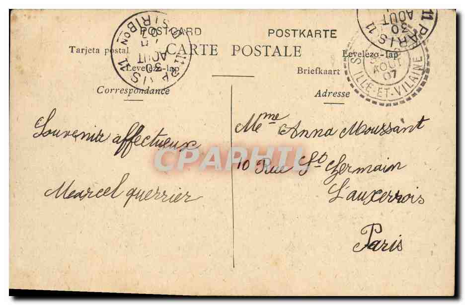 CPA St Malo Remparts et tour Bidouane  — Verso
