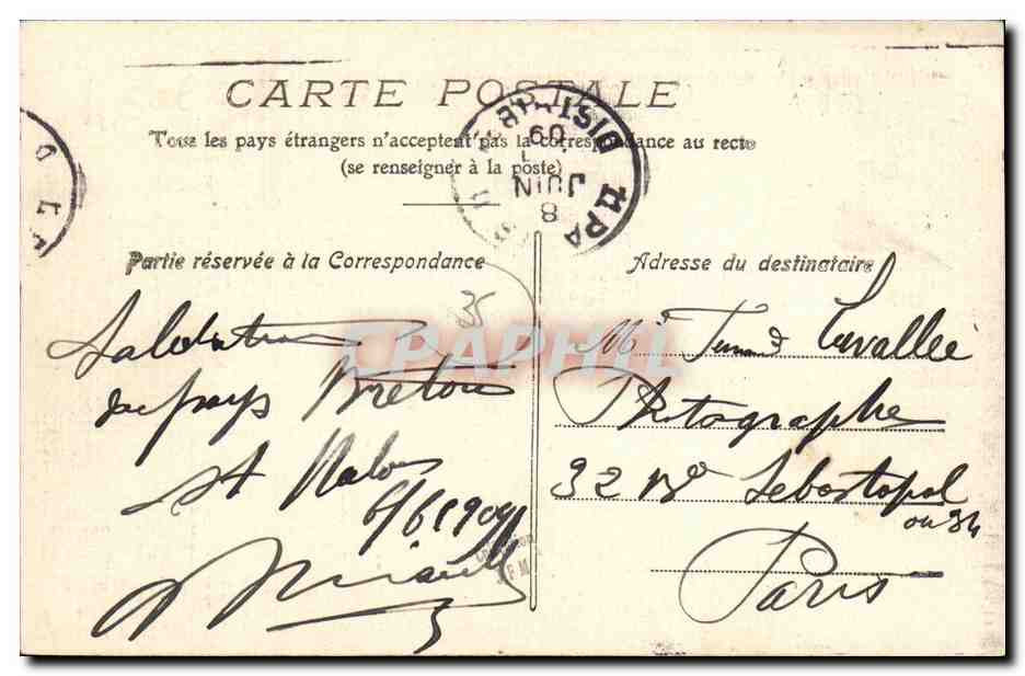 Saint-Malo — Les Rochers et le Fort national — F.L. — Verso