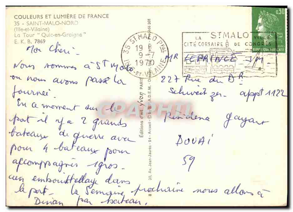 La Tour « Quic-en-Groigne » — Saint-Malo — Éditions d'Art Vivon — Reverso