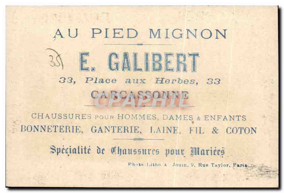 Chromo Saint Malo Galibert Au pied mignon Place aux Herbes Carcassonne  — Rückseite