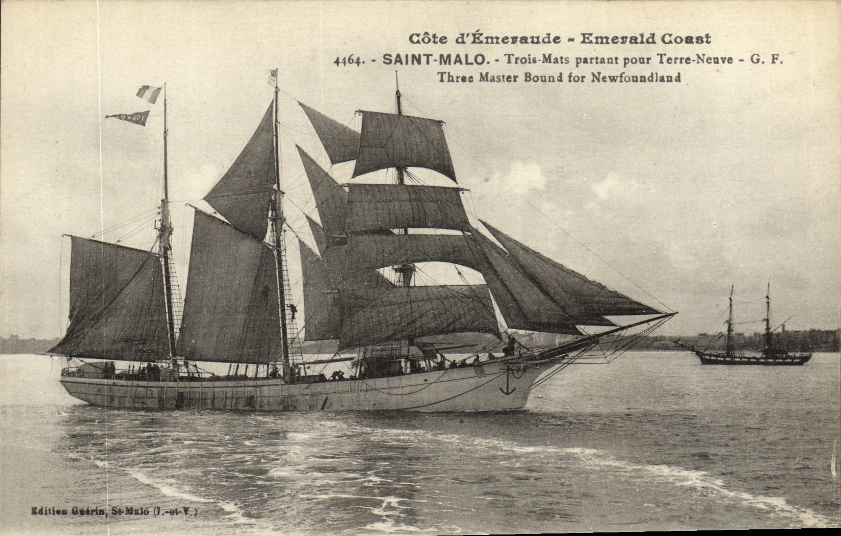 Saint-Malo - Trois-Mats partant pour Terre-Neuve - G. F. - Édition Guérin, St-Malo (1.-ot-Y.)