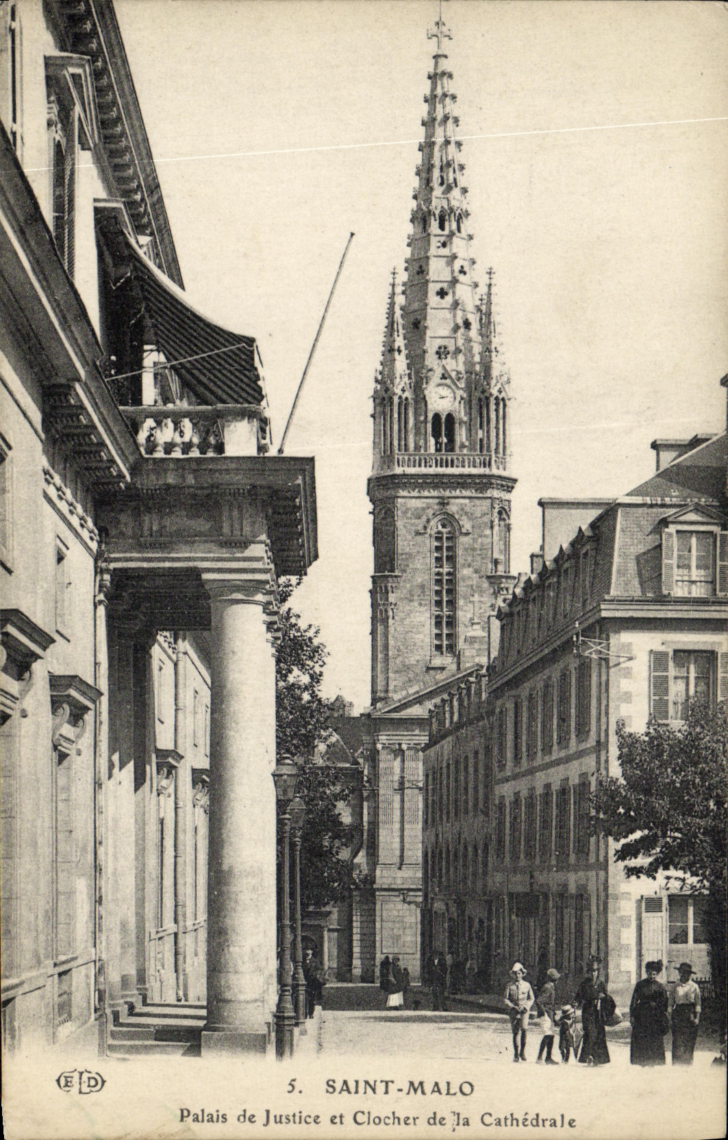 Saint-Malo — Palais de Justice et Clocher de la Cathédrale — ELD, n°5