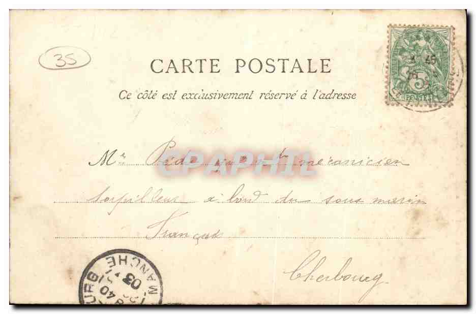 Saint-Malo — Place Chateaubriand — éditeur Allsopp & Palleale, n° 35 — Verso