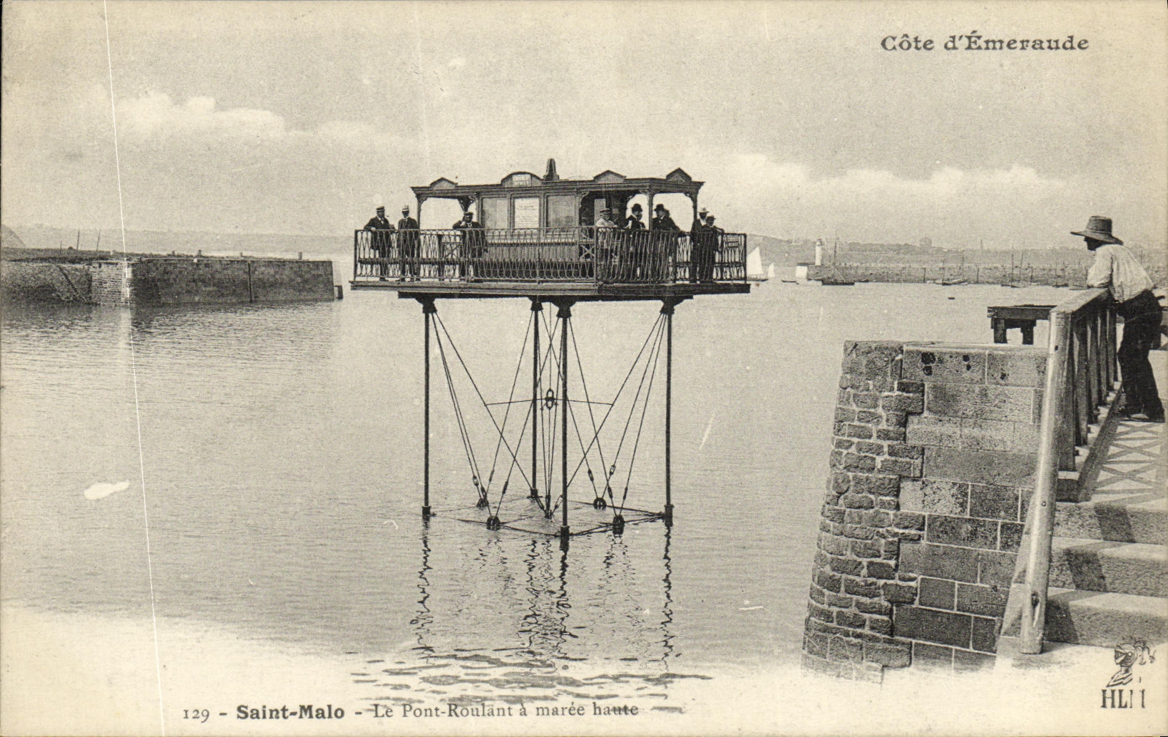 Saint-Malo — Le Pont-Roulant à marée haute — Côte d'Émeraude, n°129