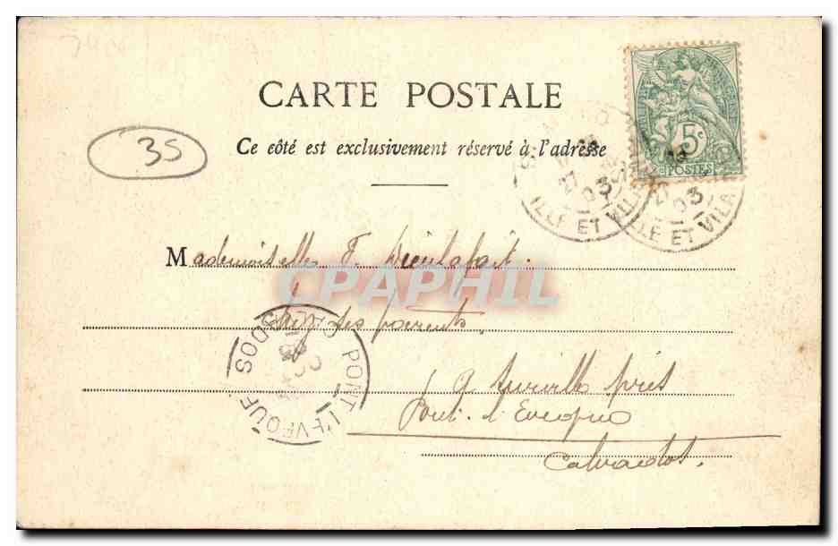 St-Malo - Die Kai und die Zollstelle — Sammlung H. L. M. — Rückseite