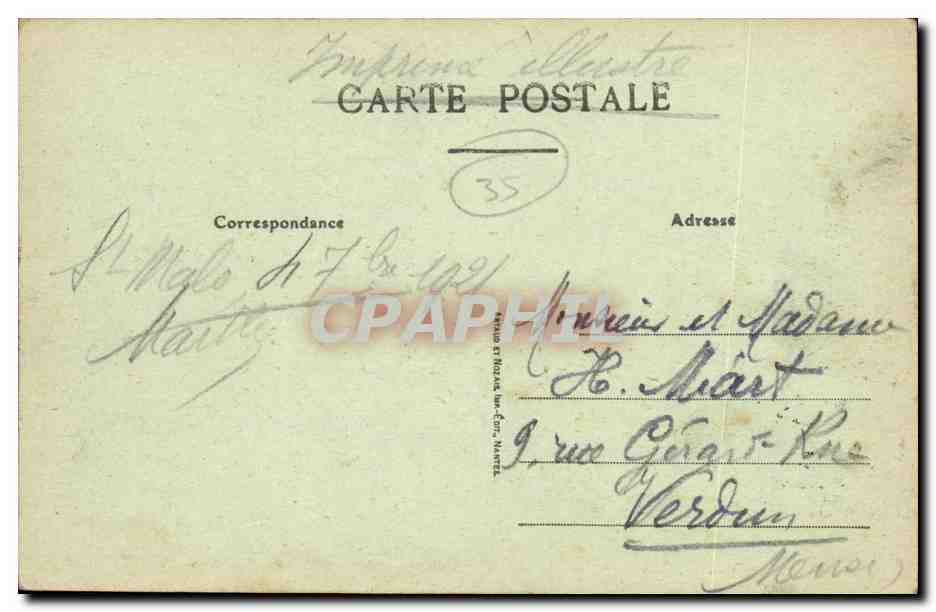 Saint-Malo — Allgemeine Ansicht vom Strand von Dinard — Côte d'Émeraude, n°229 — Rückseite