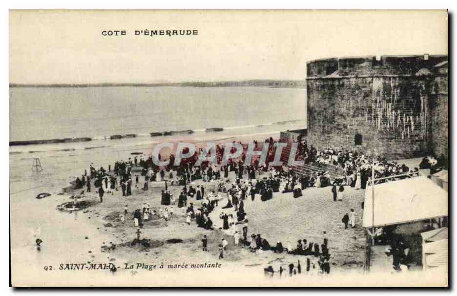 Saint-Malo - La Plage à marée montante — Côte d'Émeraude, éditeur non identifié, n° 92