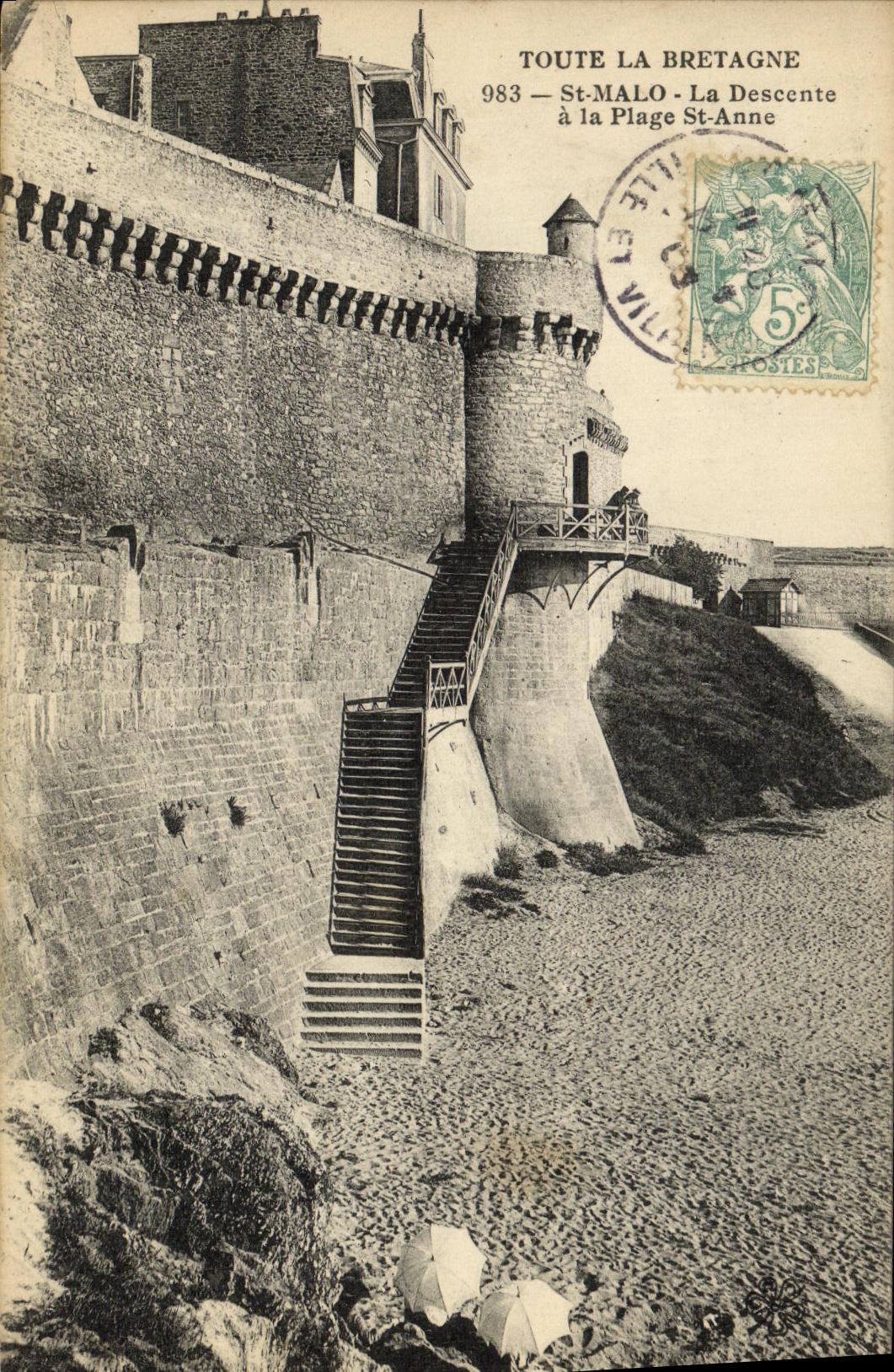 St-Malo — La Descente à la Plage St-Anne — Toute la Bretagne, n°983