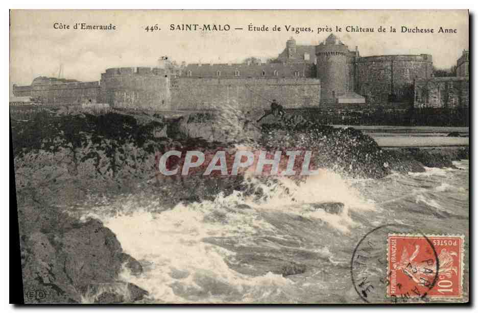 Saint-Malo — Étude de Vagues, près le Château de la Duchesse Anne — Côte d'Emeraude, n°446
