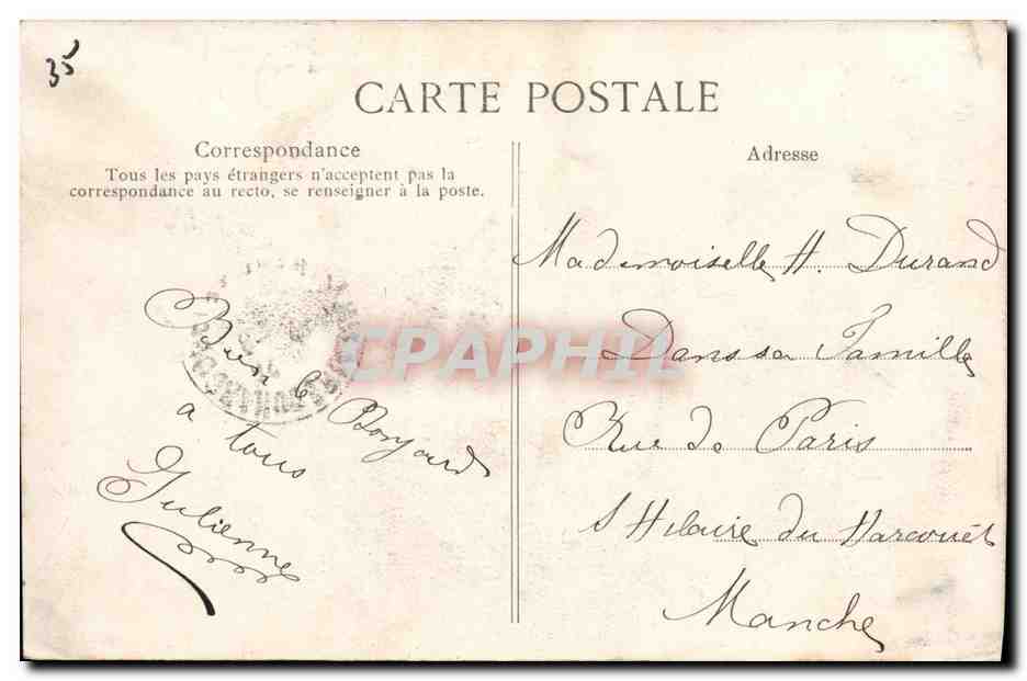 SAINT-MALO — Le Fort National et Plage du Château — éditeur inconnu, n° 405 — Verso