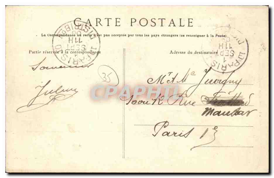 Costa de Esmeralda — Saint-Malo — Isla de Cézembre G.F. — Editor GERMAIN hijo — Reverso